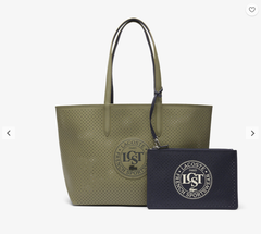 Lacost* - Anna Reversible Perforated Tote Bag - kaki marine