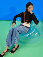 Charles & Ke*th - Aubrielle Canvas Two-Tone Top Handle Bag - Taupe Canvas