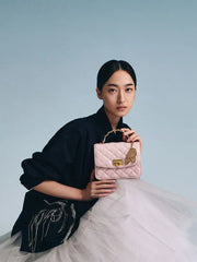 Charles & Ke*th - Cressida Quilted Top Handle Bag With Bag Charms - Gift Box - Cotton Candy Pink