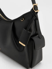 Charles & Ke*th -Khai Side-Pocket Shoulder Bag - Black