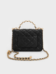 Charles & Ke*th - Cressida Quilted Top Handle Bag - Black