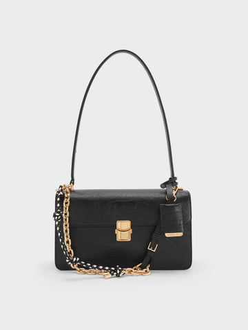 Charles & Ke*th -Acelynn Rope-Chain Shoulder Bag - Black
