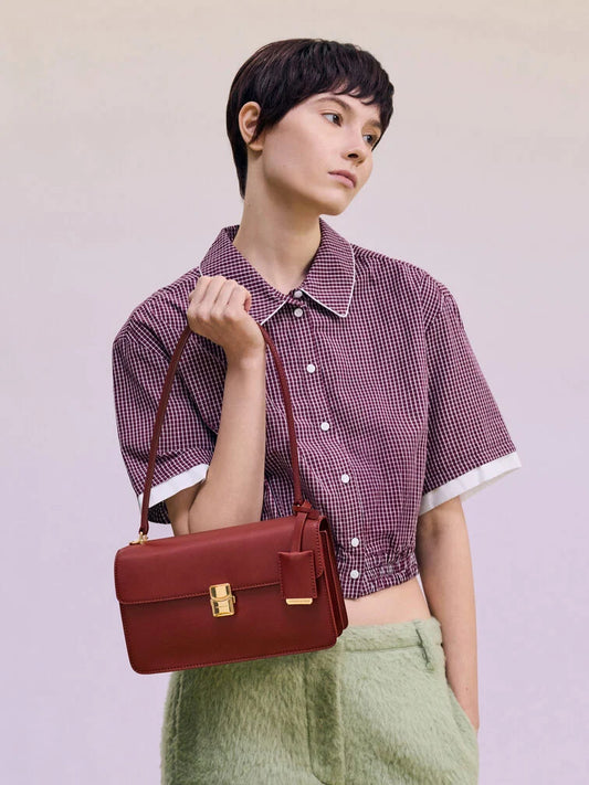 Charles & Ke*th -Acelynn Rope-Chain Shoulder Bag - Burgundy