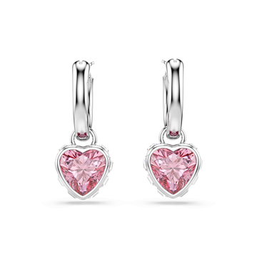 Swar*vski - Chroma drop earrings Heart, Pink, Rhodium plated-5757814