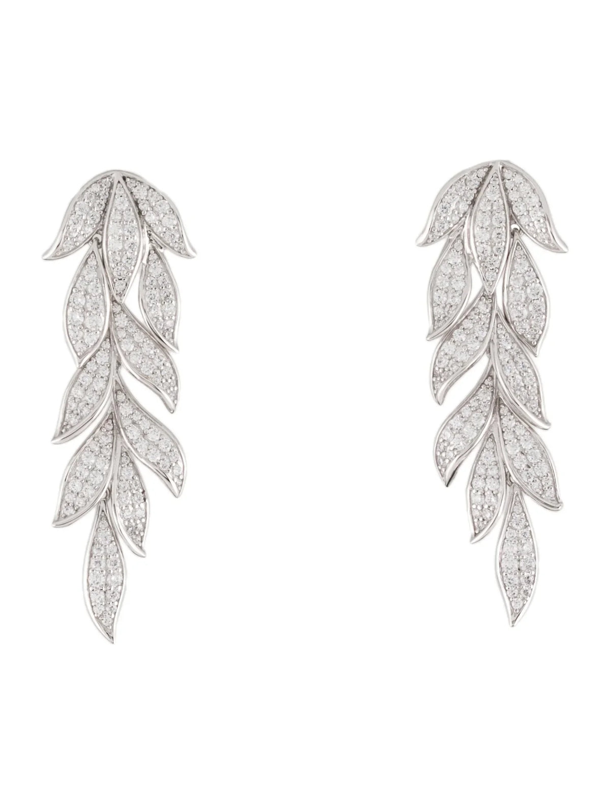 A*M Monaco Crystal Leaf Drop Earrings
