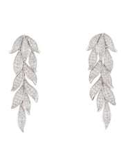 A*M Monaco Crystal Leaf Drop Earrings
