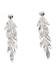 A*M Monaco Crystal Leaf Drop Earrings
