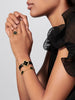 VCA-Vintage Alhambra bracelet, 5 motifs, 18K yellow gold Plating, onyx