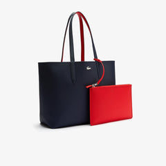 Lacost* - Anna Reversible Tote with Pouch - Navy/Red