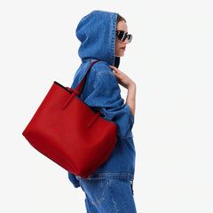 Lacost* - Anna Reversible Tote with Pouch - Navy/Red