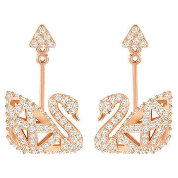 Swar*vski -  Facet Swan Gold plated earrings -5358058-ON SALE