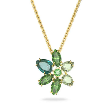 Swar*vski - Swarovski Gema Pendant, Yellow Gold-Tone and Green Crystals- 5658399