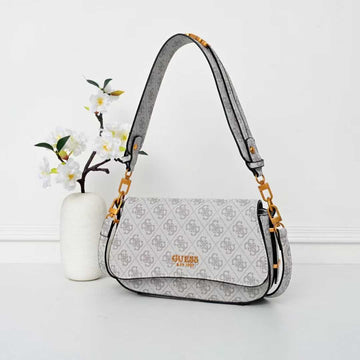 Gues* -  Guess Noelle Shoulder Bag - WHITE LOGO