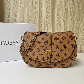 GUES* - Kuba Mini Crossbody Flap XS Logo- TAN-ON SALE