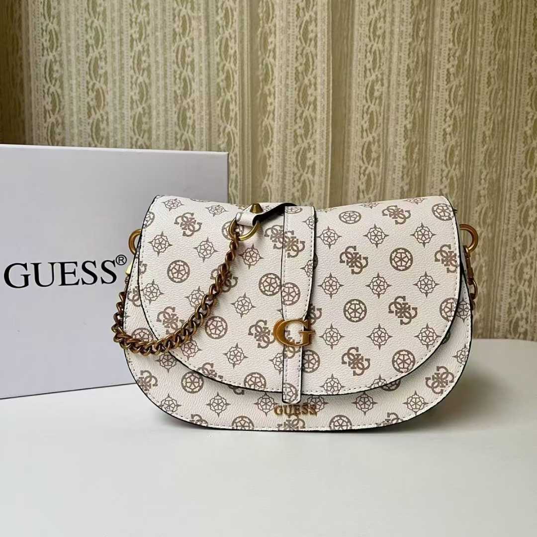 Gues* - Kuba Mini Crossbody Flap XS Logo-WHITE LOGO
