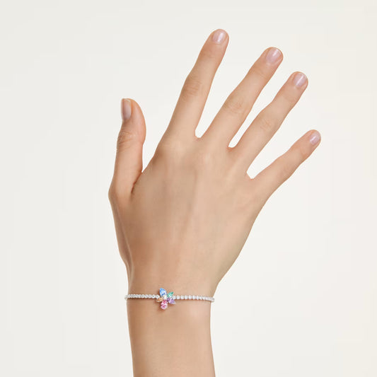 Swar*vski -Ariana Grande  bracelet Mixed cuts, Flower, Multicolored, Rhodium plated-5749187