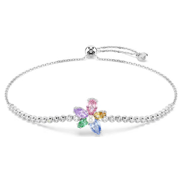 Swar*vski -Ariana Grande  bracelet Mixed cuts, Flower, Multicolored, Rhodium plated-5749187