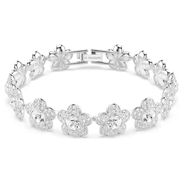 Swar*vski -Ariana Grande x Swarovski bracelet Round cut, Flower, White, Rhodium plated-5749182