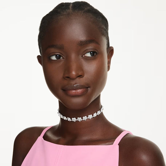 Swar*vski -Ariana Grande choker Crystal pearl, Round cut, White, Rhodium plated-5751250