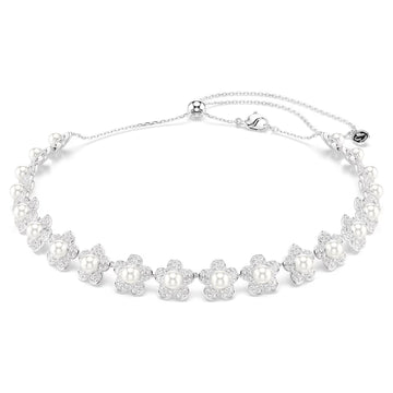 Swar*vski -Ariana Grande choker Crystal pearl, Round cut, White, Rhodium plated-5751250