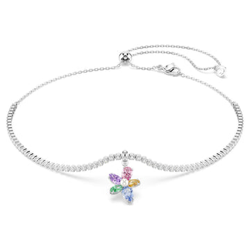 Swar*vski x Ariana Grande choker Mixed cuts, Flower, Multicolored, Rhodium plated-5749189