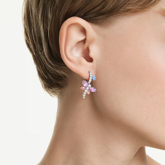 Swar*vski -Ariana Grande drop earrings Mixed cuts, Dragonfly, Multicolored, Rhodium plated-5749185