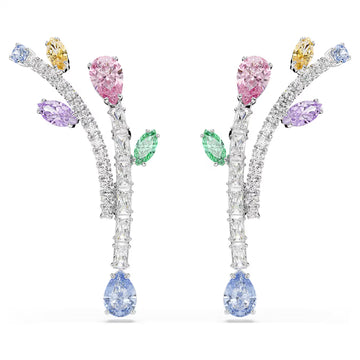 Swar*vski -Ariana Grande drop earrings Mixed cuts, Multicolored, Rhodium plated-5737426