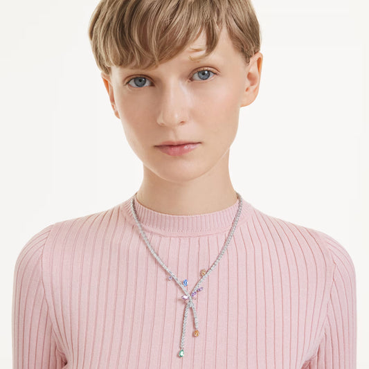 Swar*vski -Ariana Grande necklace Mixed cuts, Dragonfly, Multicolored, Rhodium plated-5737424