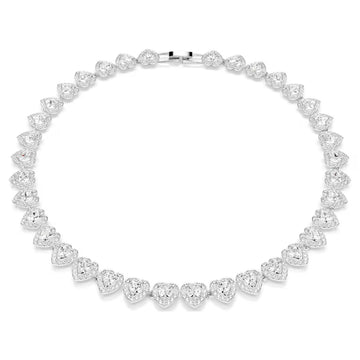Swar*vski -Ariana Grande x Swarovski necklace Mixed cuts, Heart, White, Rhodium plated-5720857
