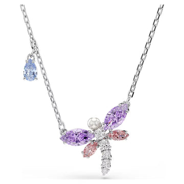Swar*vski -Ariana Grande  pendant Mixed cuts, Dragonfly, Multicolored, Rhodium plated-5737383