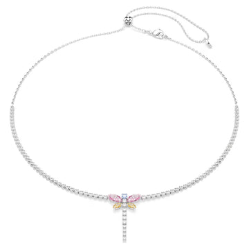 Swar*vski x Ariana Grande Y necklace Mixed cuts, Dragonfly, Multicolored, Rhodium plated-5737425