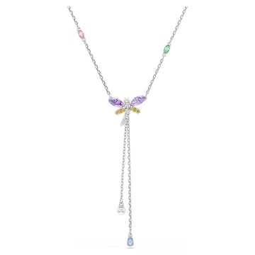 Swar*vski x Ariana Grande Y necklace Mixed cuts, Dragonfly, Multicolored, Rhodium plated-5749183