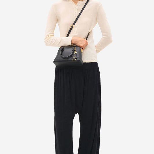 Pedr*-Lucia  Leather Handbag -  Black