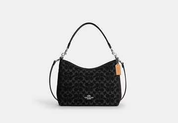 COAC* - Laurel Shoulder Bag In Signature Denim-Silver/BLACK