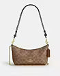 COAC* -Caitlin Shoulder Bag In Signature Canvas-Gold/Tan/Brown