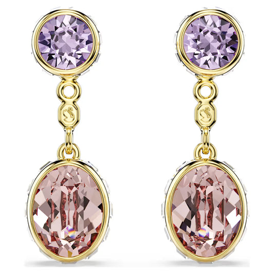 Swar*vski -Chroma drop earrings Mixed cuts, Multicolored, 18K gold finish-5738478
