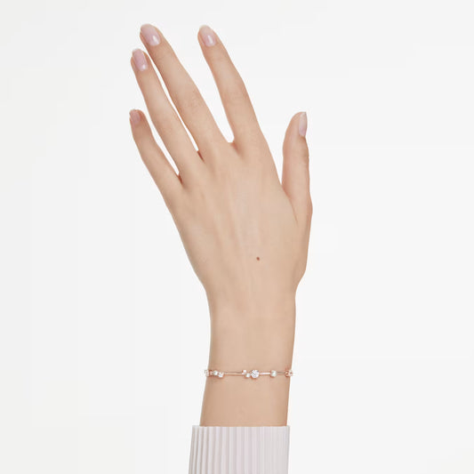 Swar*vski -Constella bracelet Crystal pearl, Round cuts, White, Rose gold-tone plated-5729505-Delivery After 10th Mahram