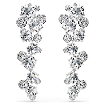 Swar*vski -Constella drop earrings Mixed cuts, White, Rhodium plated-5732252