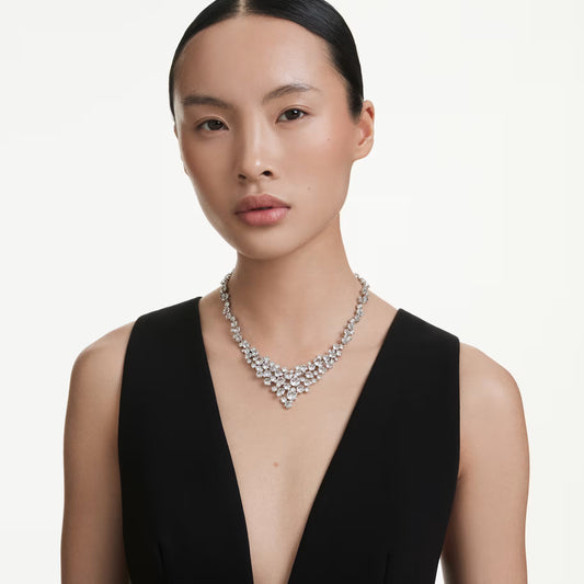 Swar*vski -Constella necklace Mixed cuts, Clasp, White, Rhodium plated-5732249