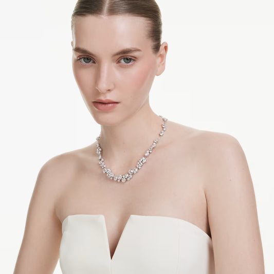 Swar*vski -Constella necklace Round cut, White, Rhodium plated-5722472