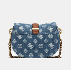 GUES* - KUBA Mini Crossbody Flap XS Logo- Denim Logo