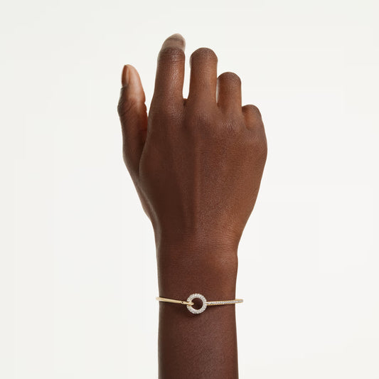 Swar*vski -Dextera bangle Round cut, White, 18K gold finish-5743568