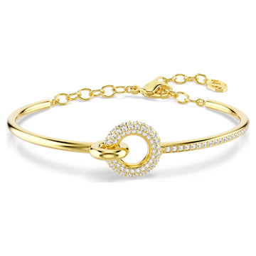Swar*vski -Dextera bangle Round cut, White, 18K gold finish-5743568