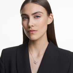 Swar*vski -Dextera necklace Intertwined circles, White, Rose gold-tone plated-5414999