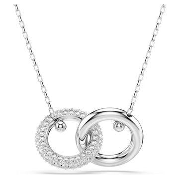 Swar*vski -Dextera pendant Interlocking loop, White, Rhodium plated-5670251