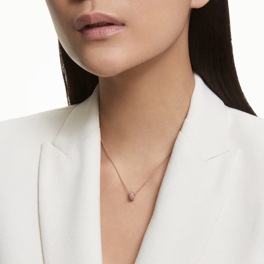 Swar*vski -Dextera pendant Pink, Rose gold-tone plated-5642887