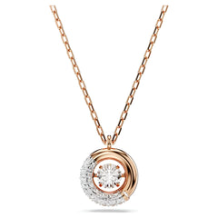 Swar*vski -Dextera pendant Round cut, White, Rose gold-tone plated-5692257