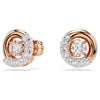 Swar*vski -Dextera stud earrings Round cut, White, Rose gold-tone plated-5692258