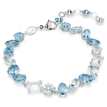 Swar*vski -Gema bracelet Mixed cuts, Blue, Rhodium plated-5666018