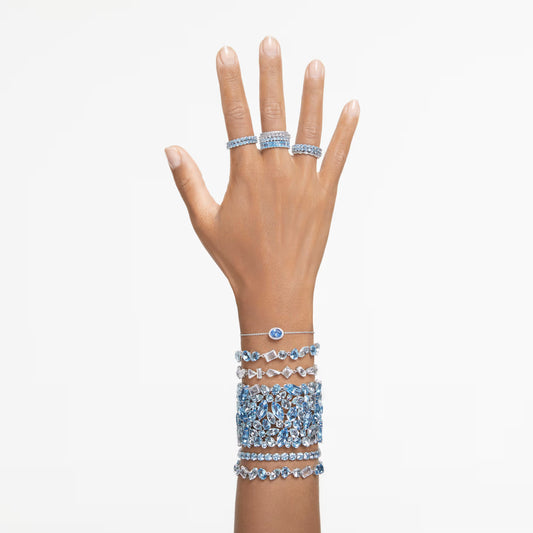 Swar*vski -Gema bracelet Mixed cuts, Blue, Rhodium plated-5666018